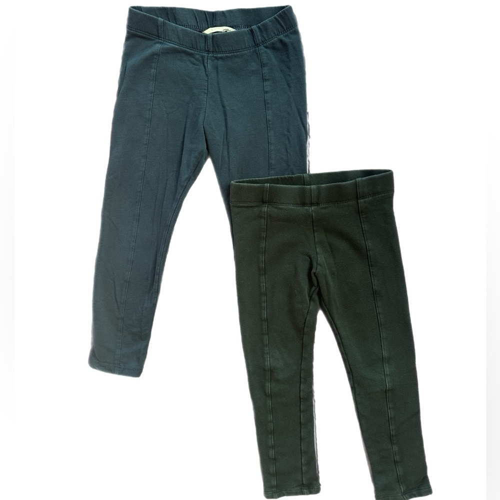H&M Basic Organic Cotton Black & Navy Leggings Bundle Size 3-4 yrs